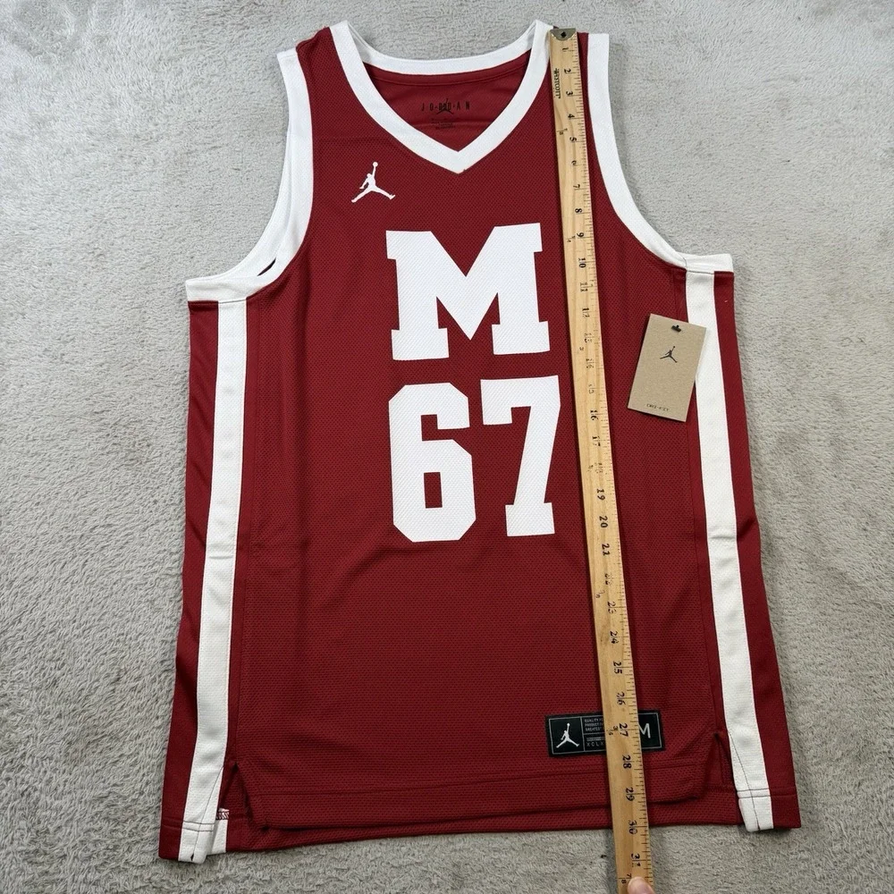 Morehouse Maroon Tigers Jersey Mens Medium Air Jordan Red Basketball Mesh #67